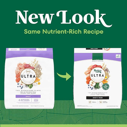 NUTRO ULTRA Adult High Protein Natural Dry Dog Food with a Trio of Proteins from Chicken, Lamb and Salmon, 30 lb. Bag