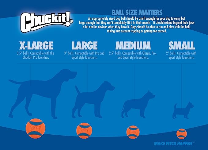 Chuckit Fetch Medley Dog Ball Dog Toys, Medium (2.5 Inch) Pack of 3, for Medium Breeds, Includes Erratic, Strato and Ultra Squeaker Balls