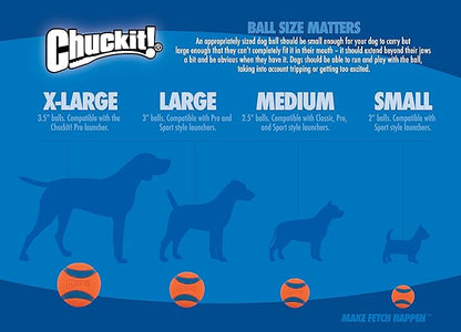 Chuckit Fetch Medley Dog Ball Dog Toys, Medium (2.5 Inch) Pack of 3, for Medium Breeds, Includes Whistler, Max Glow and Rebounce Balls