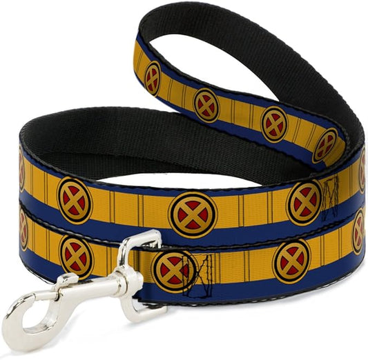Dog Leash X Men Cyclops Utility Strap Blue Gold Black Red 4 Feet Long 0.5 Inch Wide