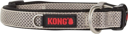 KONG Comfort Neoprene Padded Dog Collar offered by Barker Brands Inc. (Medium, Grey)