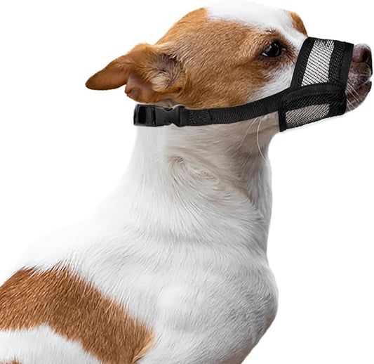 Flintstone Dog Muzzle – Soft Breathable Mesh Dog Muzzle for Small Dogs Chihuahua Poodle Husky | Small Dog Muzzles to Prevent Biting | Drinkable Puppy Muzzle for Small Dog X-Small 6”-7”