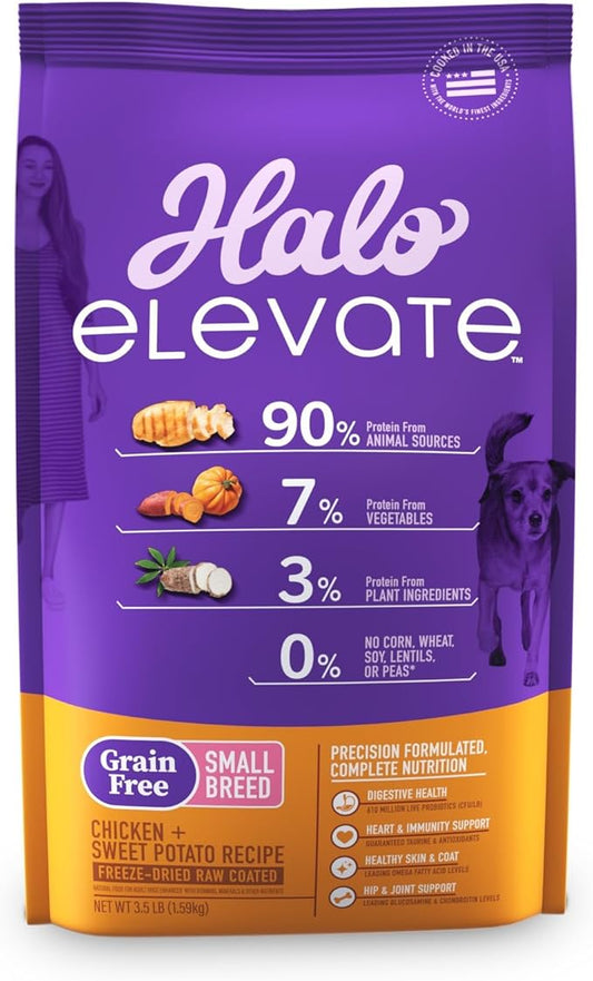 HALO Elevate Dry Dog Food, Grain Free Chicken Recipe, Small Breed, 3.5lb