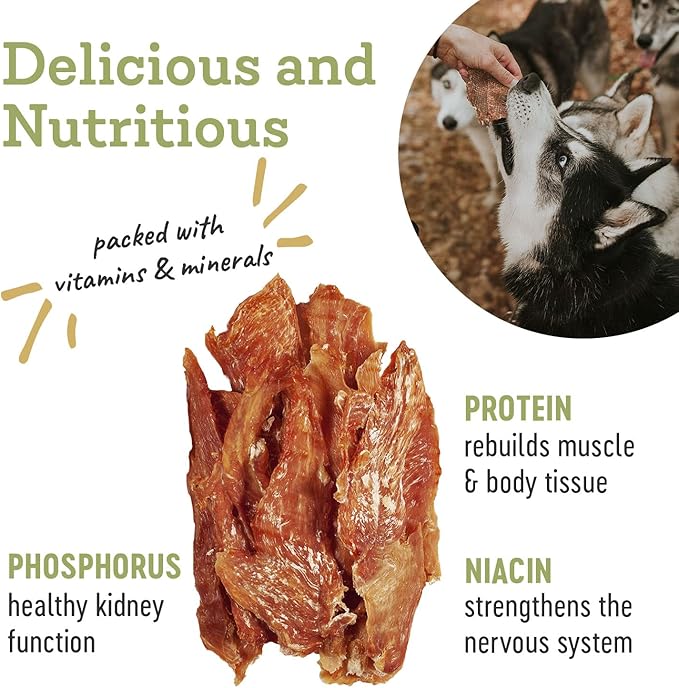 Farm Hounds Premium Chicken Jerky for Dogs, 100% Made from Humanely-Raised Chickens, Dog Jerky Treats, Healthy Delicious Dog Trainer Dehydrated Chicken Jerky Tenders, Made in USA, 2-Pack