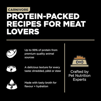 GO! SOLUTIONS Carnivore Protein Rich Wet Dog Food - Grain Free Shredded Lamb and Wild Boar - Complete & Balanced Nutrition for All Life Stages, 12.5 oz (Pack of 6)