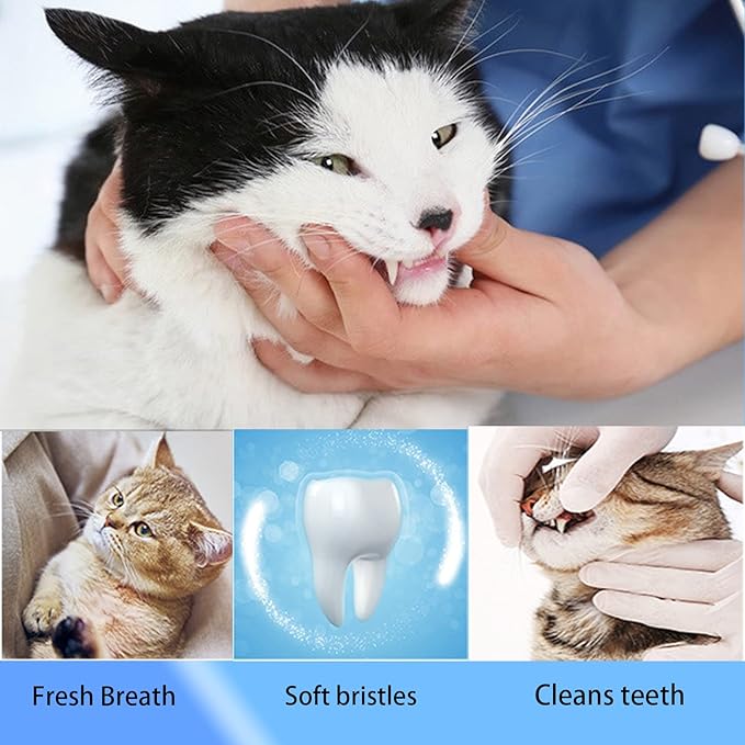 360º Dog Fingerbrush Toothbrush Kit (4-Pack) Ergonomic Design, Full Surround Bristles For Easy Teeth Cleaning, Dental Care For Puppies, Cats And Small Large Breed Pets, Blue Orange Pink Light Blue