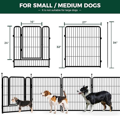 FXW Rollick Dog Playpen for Yard, RV Camping│Patented, 32 inch 8 Panels
