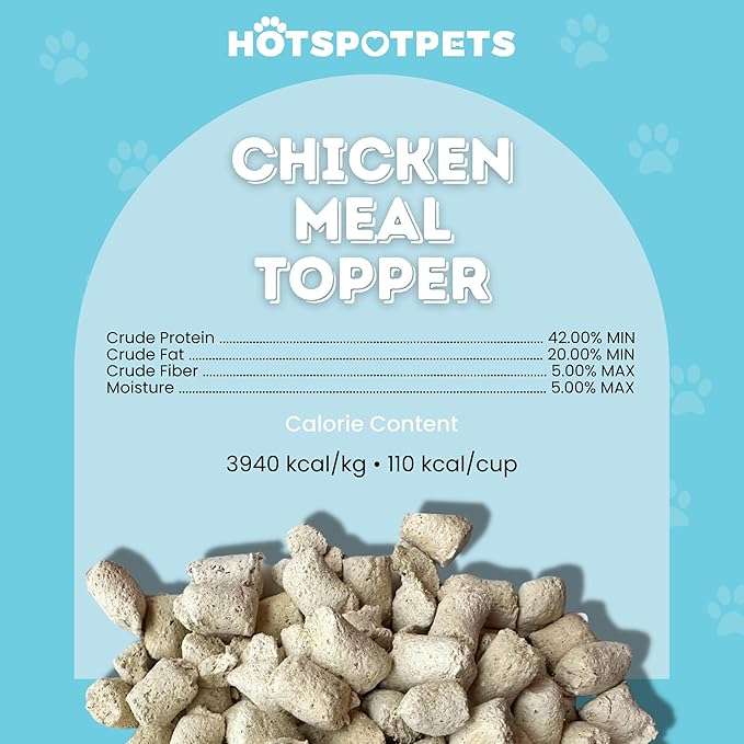 hotspot pets Freeze Dried Raw Chicken Meal Toppers for Dogs - Single Protein,All Natural, Grain-Free- Perfect for Training, Topper or Snack - Made in USA - (Chicken Meal Toppers) 1LB Bag