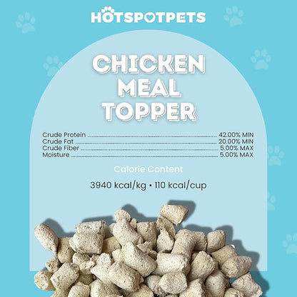hotspot pets Freeze Dried Raw Chicken Meal Toppers for Dogs - Single Protein,All Natural, Grain-Free- Perfect for Training, Topper or Snack - Made in USA - (Chicken Meal Toppers) 1LB Bag