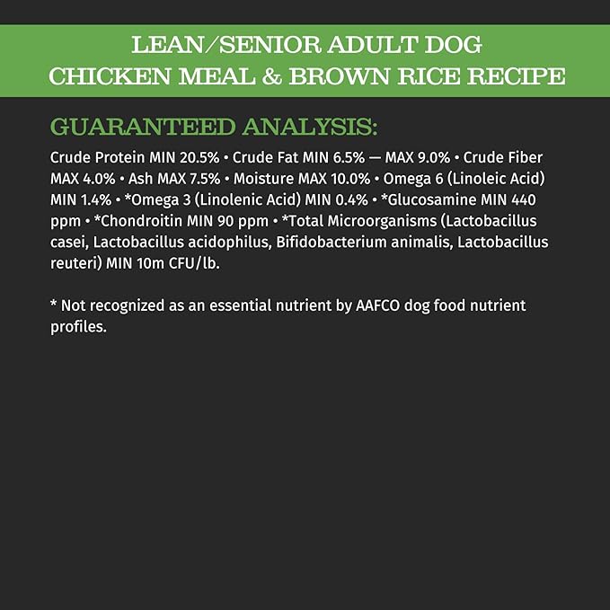 Blackwood Pet Food 22245 Adult Dog, Lean/Senior, Chicken Meal & Brown Rice Recipe, 15Lb.