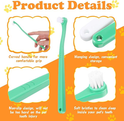 Yinder 12 Pcs Cat Toothbrush Small Dog Toothbrush Mini Head Soft Bristles Dog Tooth Brush Gentle Pet Toothbrush Long Handle Tooth Brush for Puppy Cats Large and Small Dog Dental Care (6 Colors)