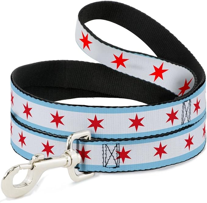 Dog Leash Chicago Flag 4 Feet Long 1.0 Inch Wide