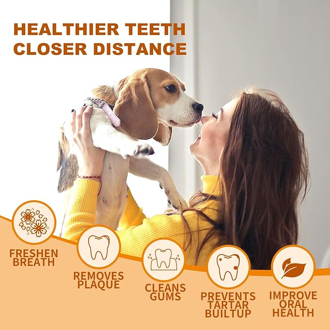 Dog Teeth Cleaning Finger Wipes, 100 Count Dog Dental Wipes for Cats & Dogs, Pet Dental Care Wipes To Freshen Breath, Reduce Plaque, Prevent Tartar Build-up A024711US3
