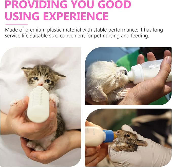 GANAZONO 3Pcs Pet Feeding Bottle Kitten Bottles Kitten Milk Replacer Puppy Milk Feeder Milk Feeder Animal Milk Bottles Lamb Bottles for Pet Cat Dog Sheep