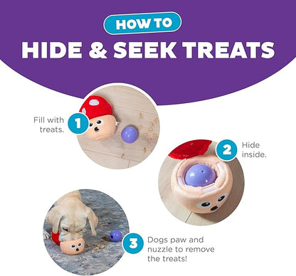 Outward Hound Nina Ottosson Snack Palz Interactive Plush Dog Puzzle with Treat Ball Dog Enrichment Toys Stuffable Dog Toy, Plush, Multicolored