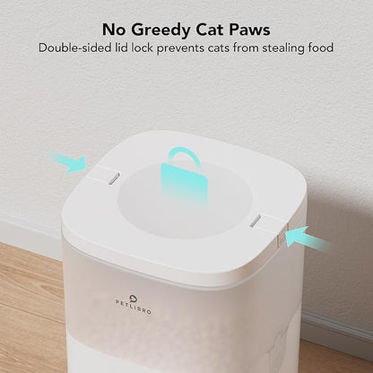 PETLIBRO Automatic Cat Feeder, Automatic Cat Food Dispenser with Timer Interactive Voice Recorder, Auto Cat Feeder with 1-4 Meals Control Dry Food, White Transparent