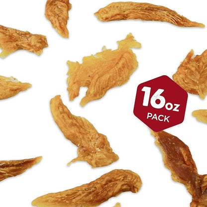 Best Bully Sticks Chicken Breast Dehydrated Dog Treats - Chicken Fillet Treats for Dogs 16 oz. - All Natural High Protein Real Chicken Premium Jerky Dog Chews - Grain Free Dog Treats