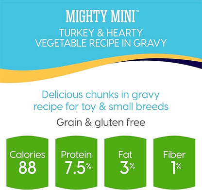 Solid Gold Wet Dog Food for Small Dogs - Mighty Mini Grain Free Wet Dog Food Made with Real Turkey - for Puppies, Adult & Senior Small Breeds with Sensitive Stomachs
