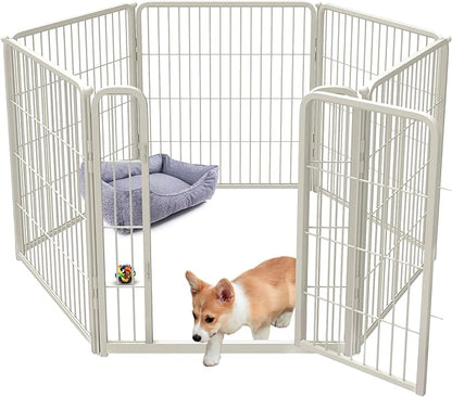 FXW Homeplus Dog Playpen Designed for Indoor Use, 32" Height for Medium Dogs, White│Patented