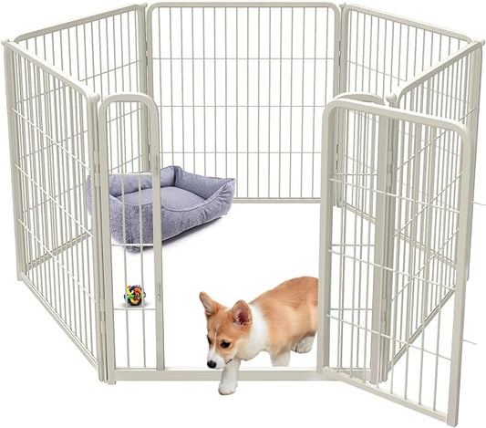 FXW Homeplus Dog Playpen Designed for Indoor Use, 32" Height for Medium Dogs, White│Patented