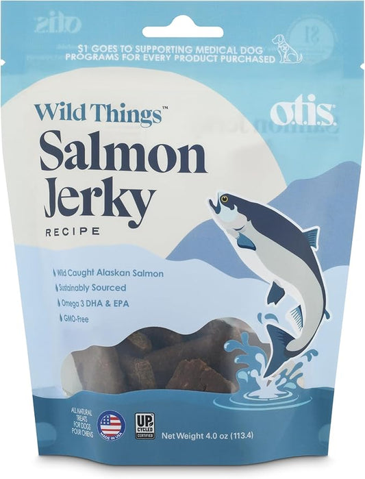OTIS Alaskan Salmon Jerky for Dogs | Salmon Jerky Recipe - Protein Packed, Ethically-Sourced Sustainable Healthy Dog Treats - with DHA and EPA Healthy Dog Jerky Treat | 4 oz