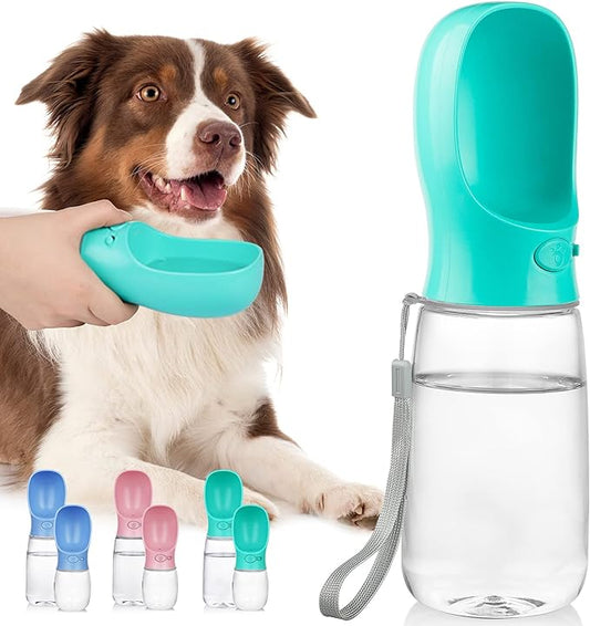 Dog Water Bottle Portable, Leak Proof & Lightweigh Water Bottles for Dogs, Dog Travel Water Bottle with Dog Bowl, Dog Travel Accessories & Dog Walking Accessories,(19oz, Blue)