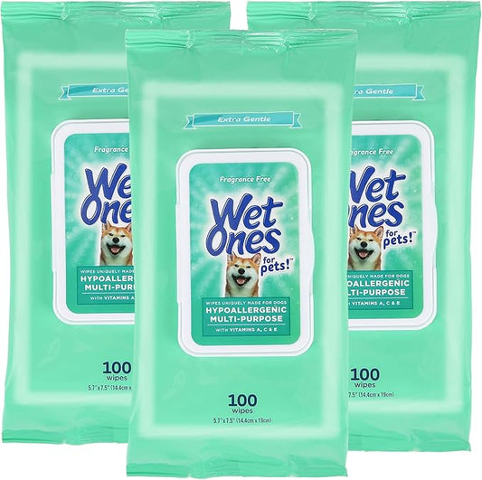 for Pets Multi-Purpose Dog Wipes with Vitamins A, C + E - Fragrance-Free Dog Wipes for All Dogs Wipes with Wet Lock Seal - 300ct Total Wipes for Dogs