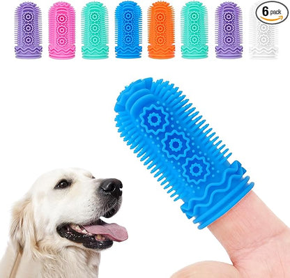 Cat Dog Toothbrush, Dog Tooth Brushing Kit, Cat Toothbrush, Dog Teeth Cleaning, Dog Finger Toothbrush, Dog Tooth Brush for Small & Large Pets, (6)