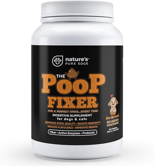 Poop Fixer Digestion Aid for Dogs. Fiber, Prebiotic & Active Enzymes to Relieve Gas and other Digestive Issues and Optimize Stool. 13.4 OZ Powder