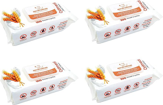 Best Pet Supplies Dog Wipes, Hypoallergenic, Deodorizing, Cleaning for Dogs' Paws, Butt, Face, Grooming, Non-Sticky Formula for Puppy, Cats and Sensitive Skin - 400 Pack, Soothing Oatmeal (Unscented)