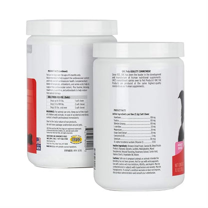 GNC Pets Advanced Dog Supplements for Cardiovascular Support| 90 Ct Soft Chew Dog Supplements for Cardio Health and Heart Health | Easy to Chew Dog Supplements, Made in The USA