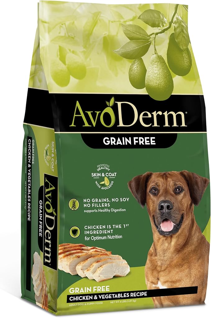 AvoDerm Natural Grain Free Chicken and Vegetables Recipe All Life Stages Dry Dog Food 4 lb