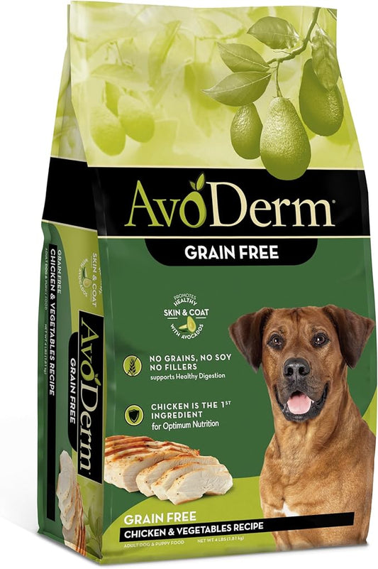 AvoDerm Natural Grain Free Chicken and Vegetables Recipe All Life Stages Dry Dog Food 4 lb
