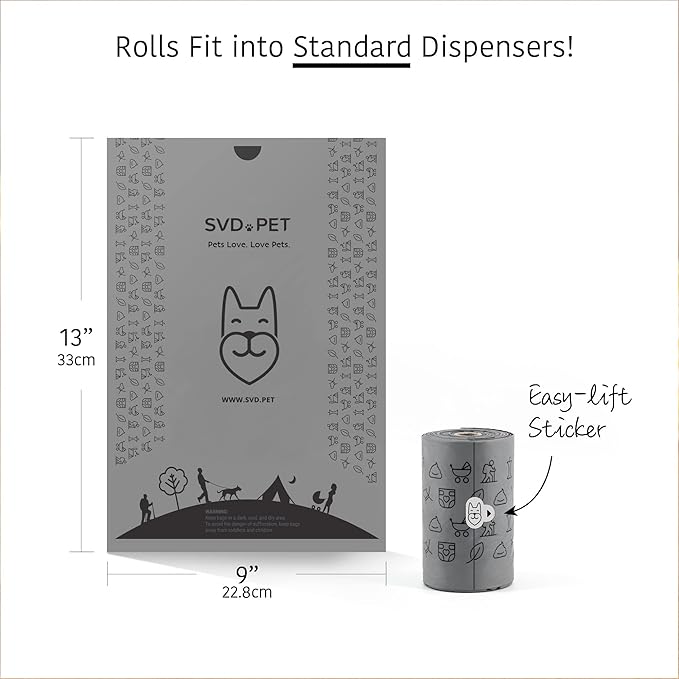 SVD.PET [2-Pack] Retractable Waste Bag Dispensers with 90 Waste Bags, Fit Any Dog Leash, Pet Waste Bag Holder, Dog Walking Accessory Gift Value Pack