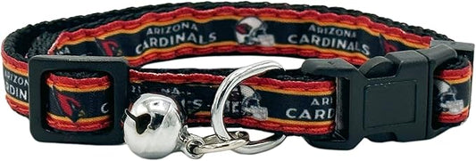 NFL CAT Collar Arizona Cardinals Satin Cat Collar Football Team Collar for Dogs & Cats. A Shiny & Colorful Cat Collar with Ringing Bell Pendant