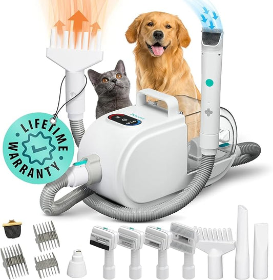 7 in-1 Dog Grooming Kit And Dog Hair Dryer, 60db low Noise Dog Grooming Vacuum, Pet Vacuum Grooming Kit, Dog Hair Vacuum, Dog Hair Dryer, Pet Dryer, Dog Blow Dryer, Cat Grooming Kit