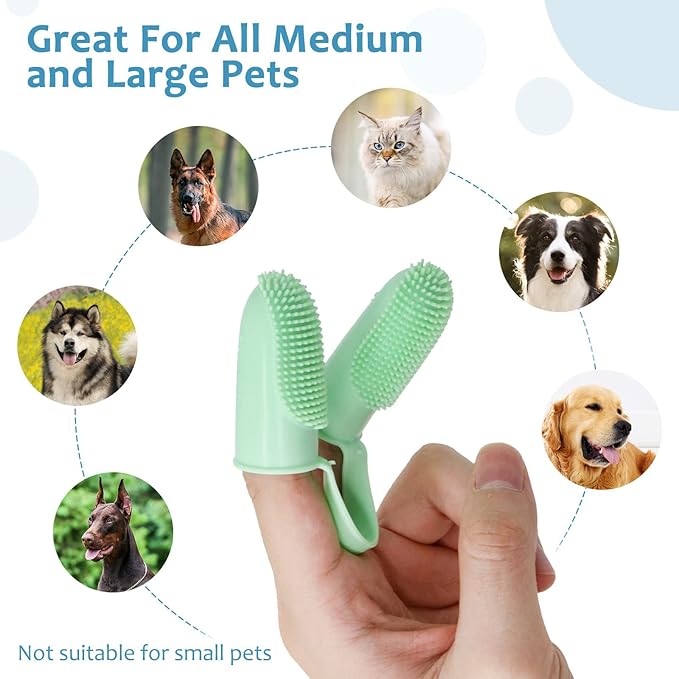 Dog Toothbrush Kit, 6Pack Dog Finger Toothbrush for Dog Teeth Cleaning&Dog Dental Care, Cat Toothbrush Dog Tooth Brush Puppy Toothbrush Pet Toothbrush (Blue (6-Pack))