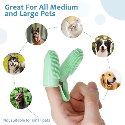 Dog Toothbrush Kit, 6Pack Dog Finger Toothbrush for Dog Teeth Cleaning&Dog Dental Care, Cat Toothbrush Dog Tooth Brush Puppy Toothbrush Pet Toothbrush (Blue (6-Pack))