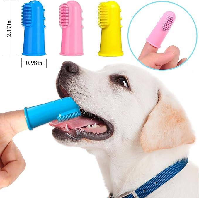 8 Pack Dog Teeth Cleaning Tools Plaque Remover, Dog Tooth Brushing Kit Include 3 Different Stainless Steel Dog Tooth Scraper and 2 Dog Toothbrush and 3 Dog Finger Toothbrush