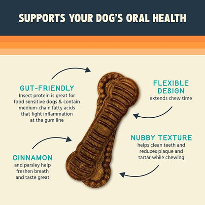 Jiminy's Dental Chews for Dogs, Cinnamon, Medium, 12ct (Pack of 1)