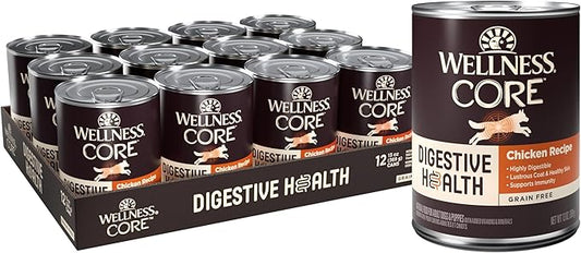 Wellness CORE Digestive Health Chicken Grain Free Wet Dog Food, 13 Ounce Can (Pack of 12)
