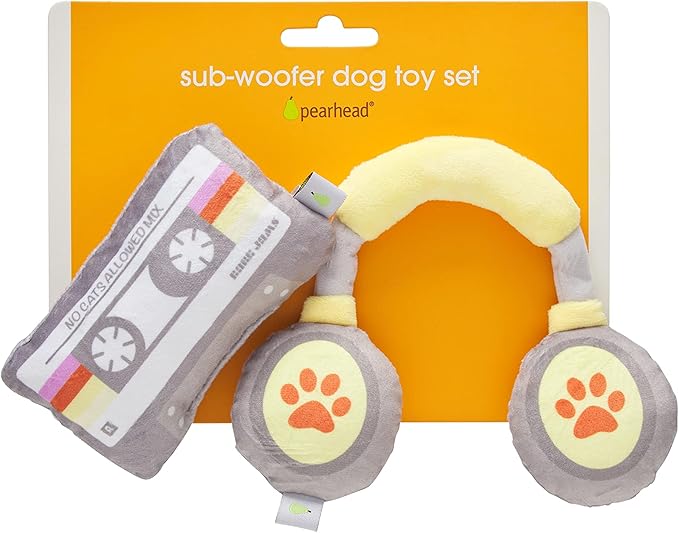 Pearhead Sub-Woofer Dog Toys, Set of 2, Subway Dog Toy Set, Must Have Pet Accessories for Pet Owners, Squeaker Dog Toy Set of 2