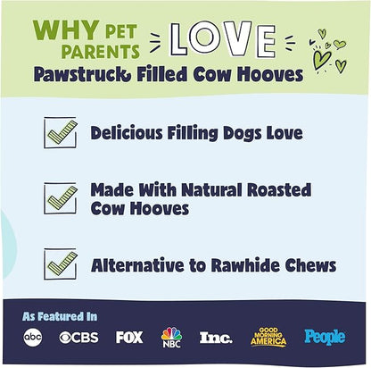 Pawstruck Peanut Butter Filled Cow Hooves for Dogs - Made in The USA Dog Dental Treats & Dog Chews Beef Hoof - 5 Count - Packaging May Vary