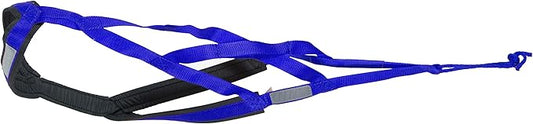 Neewa X-Back Racing Harness - Medium, Blue | High-Performance, Reflective Gear for Slim, Long-Bodied Dogs | Suitable for Canicross, Skijoring | Neck 14in, Chest 28in, Back 23in