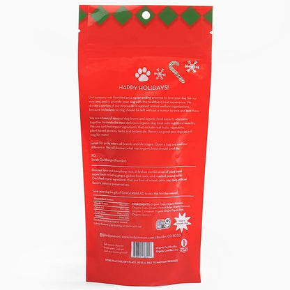 Gingerbread 6 oz - Dog Patisserie Treats, Holiday Collection, Organic, Soft & Chewy No-Bake Superfood Bites, Preservative Free