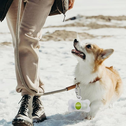 Bag Dispenser Dog Poop Bags Holder Dog Waste Bags Dispenser with Leak-Proof Green Poop Bags for Leash On The Go for Walking Dogs Outdoor (1 Holder 135 Bags, Clear)