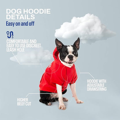 Reebok Dog Hoodie – Fleece Dog Sweater with Leash Hole, Cold Winter Dog Sweatshirt for Small Medium and Large Dogs, Premium Dog Fall Sweater Pullover Hoodie, Cozy Warm Perfect Dog Christmas Outfit