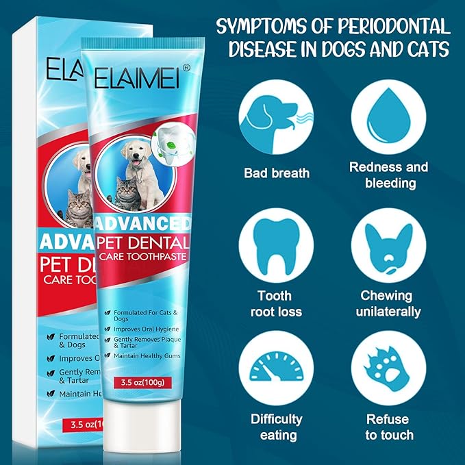Dog Toothpaste Pet Dental Care: Dog Teeth Cleaning Kit Pets Dog Toothpaste for Dogs and Cats Teeth Cleaning Fresh Breath