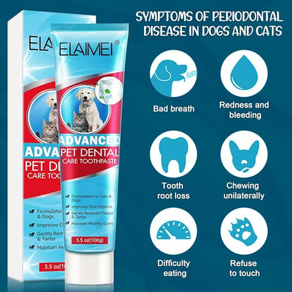 Dog Toothpaste Pet Dental Care: Dog Teeth Cleaning Kit Pets Dog Toothpaste for Dogs and Cats Teeth Cleaning Fresh Breath