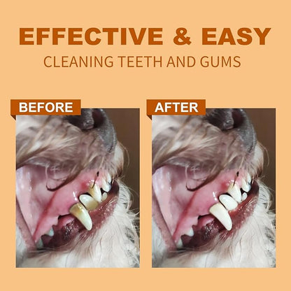 Dog Teeth Cleaning Finger Wipes, 100 Count Dog Dental Wipes for Cats & Dogs, Pet Dental Care Wipes To Freshen Breath, Reduce Plaque, Prevent Tartar Build-up A024711US3